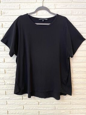 Veronica Beard Pima Cotton Short-Sleeve T-Shirt Size 3X Black Casual Normcore